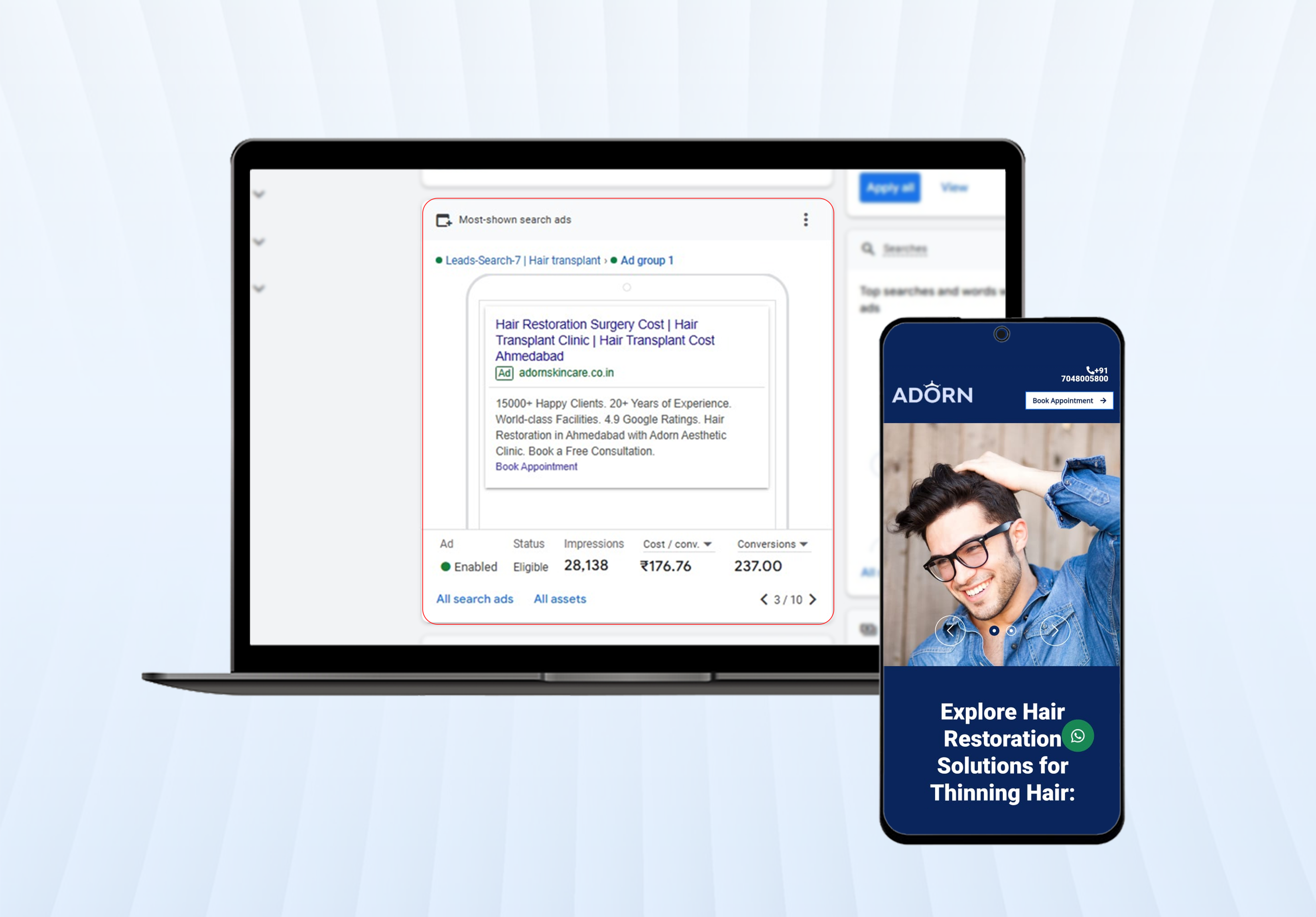 adorn clinic Google Ads 3300x2300